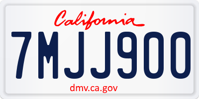 CA license plate 7MJJ900