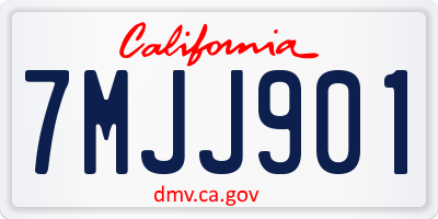 CA license plate 7MJJ901