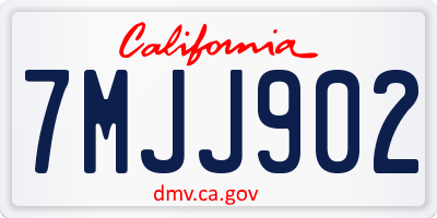 CA license plate 7MJJ902