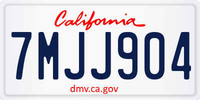 CA license plate 7MJJ904