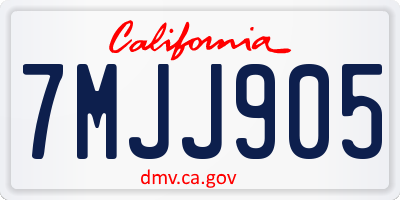 CA license plate 7MJJ905