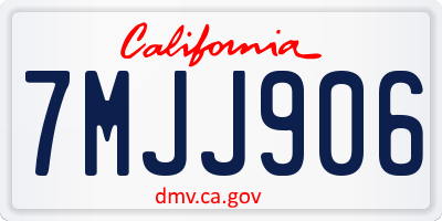 CA license plate 7MJJ906