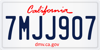 CA license plate 7MJJ907