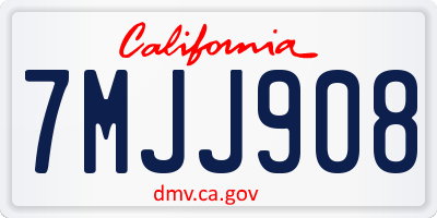 CA license plate 7MJJ908