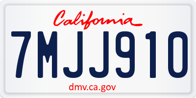 CA license plate 7MJJ910