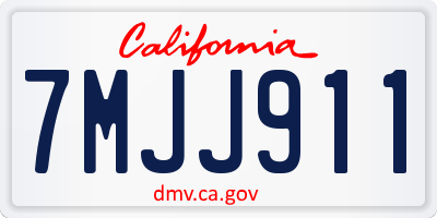 CA license plate 7MJJ911