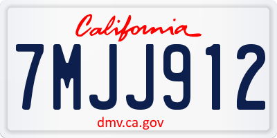 CA license plate 7MJJ912