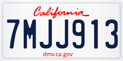 CA license plate 7MJJ913
