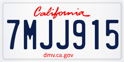 CA license plate 7MJJ915