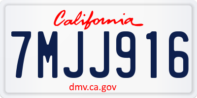 CA license plate 7MJJ916