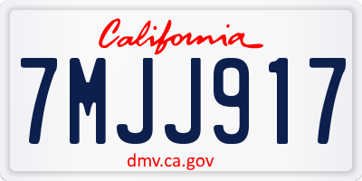 CA license plate 7MJJ917