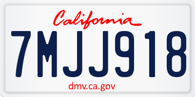 CA license plate 7MJJ918