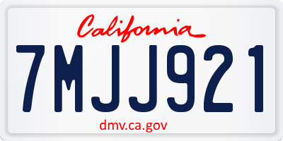 CA license plate 7MJJ921