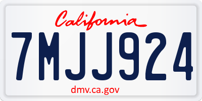 CA license plate 7MJJ924