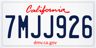CA license plate 7MJJ926