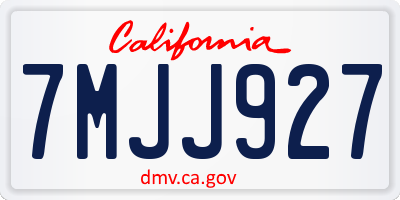 CA license plate 7MJJ927