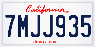 CA license plate 7MJJ935