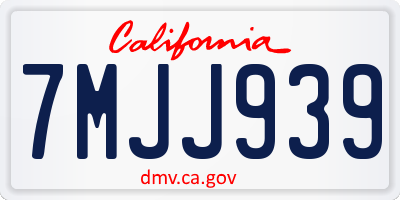 CA license plate 7MJJ939