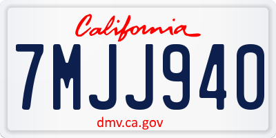 CA license plate 7MJJ940