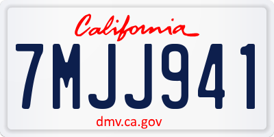 CA license plate 7MJJ941