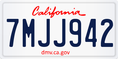 CA license plate 7MJJ942