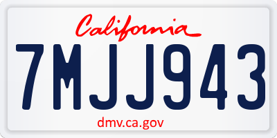 CA license plate 7MJJ943