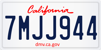 CA license plate 7MJJ944