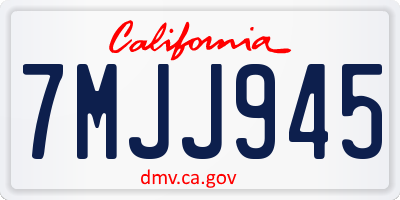 CA license plate 7MJJ945