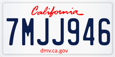 CA license plate 7MJJ946