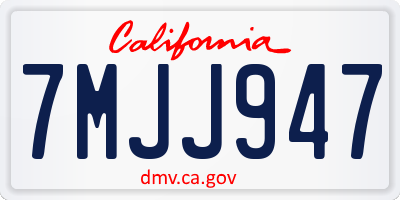CA license plate 7MJJ947