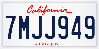 CA license plate 7MJJ949
