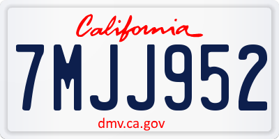 CA license plate 7MJJ952
