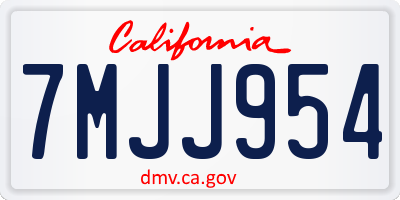 CA license plate 7MJJ954