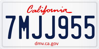 CA license plate 7MJJ955