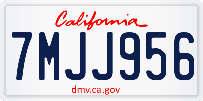 CA license plate 7MJJ956
