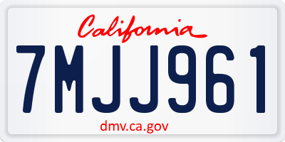 CA license plate 7MJJ961