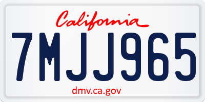 CA license plate 7MJJ965