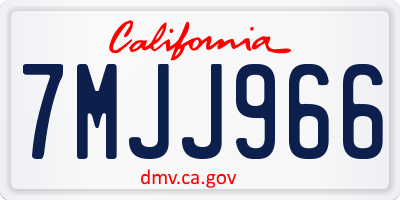 CA license plate 7MJJ966