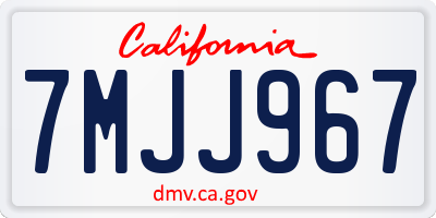 CA license plate 7MJJ967