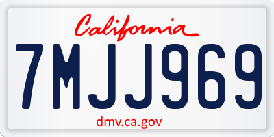 CA license plate 7MJJ969