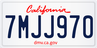 CA license plate 7MJJ970