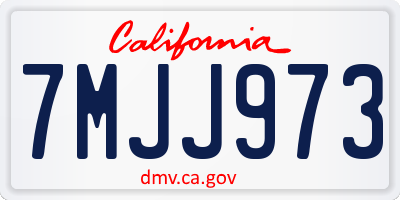 CA license plate 7MJJ973