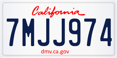 CA license plate 7MJJ974