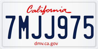 CA license plate 7MJJ975