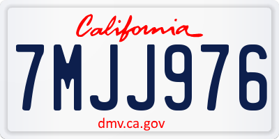 CA license plate 7MJJ976