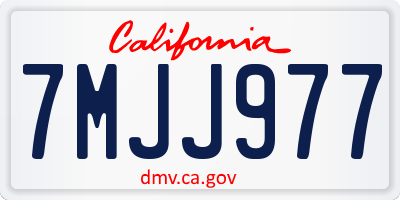 CA license plate 7MJJ977