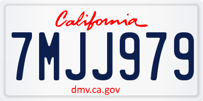 CA license plate 7MJJ979