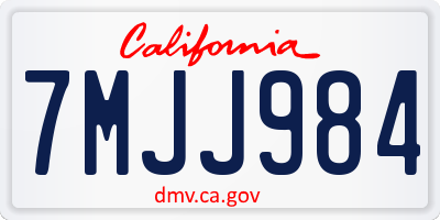 CA license plate 7MJJ984