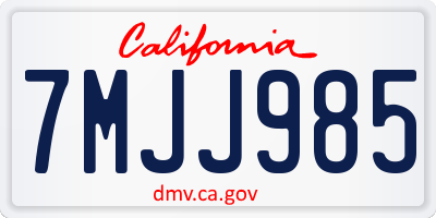 CA license plate 7MJJ985