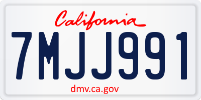 CA license plate 7MJJ991